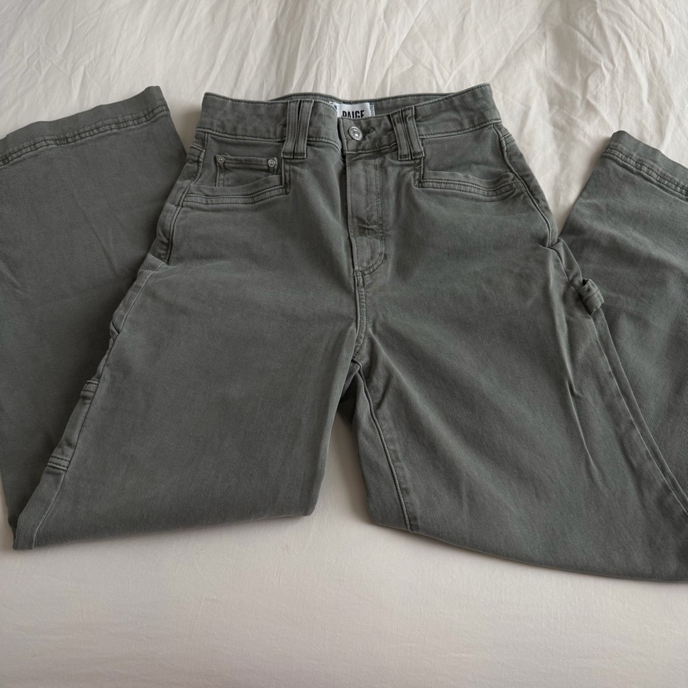 PAIGE Anessa Carpenter Wide Leg Jeans in Vintage Sweet Succulent - Picture 12 of 15
